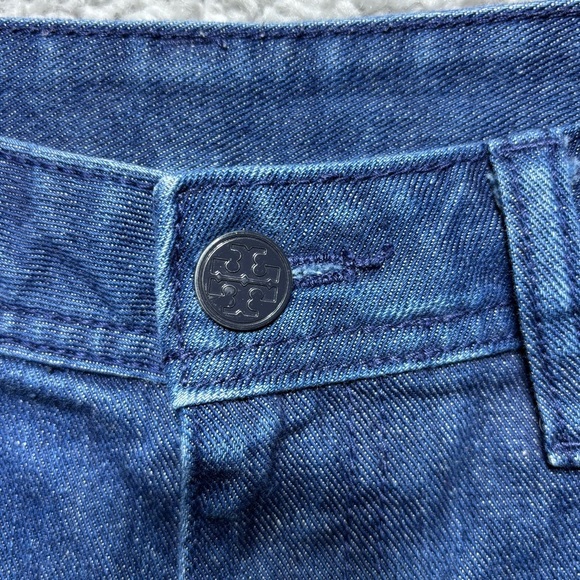 Tory Burch Shorts Womens 26 Cut Off Style Raw Hem Frayed Edge Low Rise Denim - Picture 2 of 5